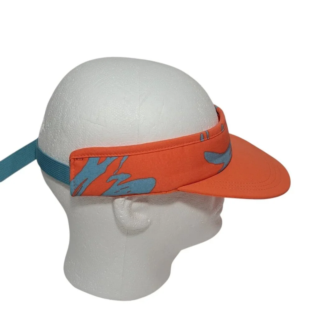 The North Face Sun Visor Orange Tropical Paintbrush Adjustable Golf Running NWOT